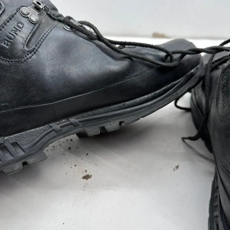 German Army Black Leather Army Heavy Duty Combat Boots - Size EU 45 UK 10