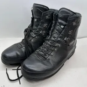 German Army Black Leather Army Heavy Duty Combat Boots - Size EU 45 UK 10