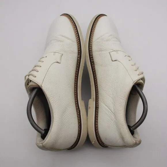 G/FORE Mens Size 11.5 Gallivanter Pebble-Grain Leather Golf Shoes White