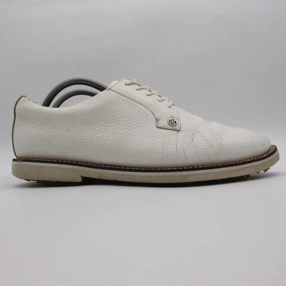 G/FORE Mens Size 11.5 Gallivanter Pebble-Grain Leather Golf Shoes White
