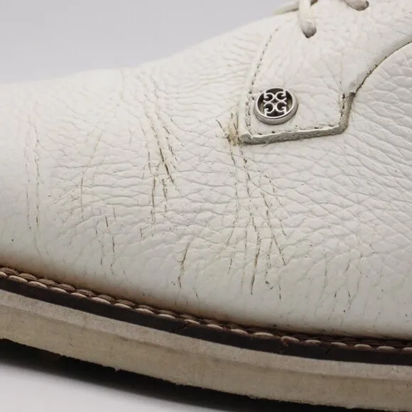 G/FORE Mens Size 11.5 Gallivanter Pebble-Grain Leather Golf Shoes White