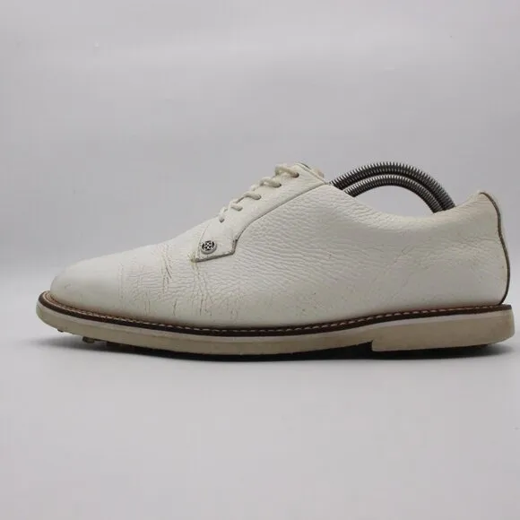 G/FORE Mens Size 11.5 Gallivanter Pebble-Grain Leather Golf Shoes White