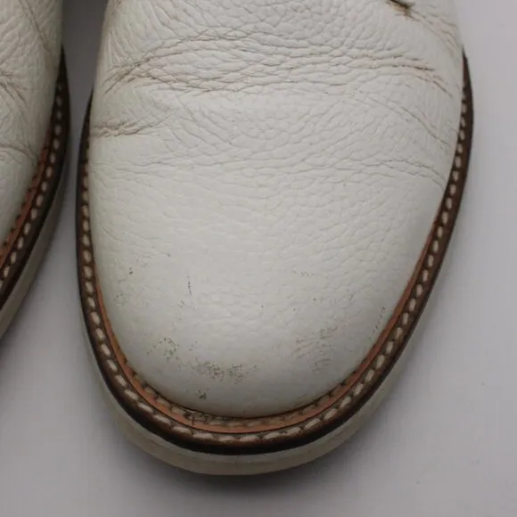 G/FORE Mens Size 11.5 Gallivanter Pebble-Grain Leather Golf Shoes White