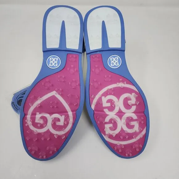 GFore Waterproof Golf Shoes Womens 7 Blue White Cap Toe Gallivanter Logo Lace Up