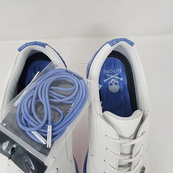 GFore Waterproof Golf Shoes Womens 7 Blue White Cap Toe Gallivanter Logo Lace Up