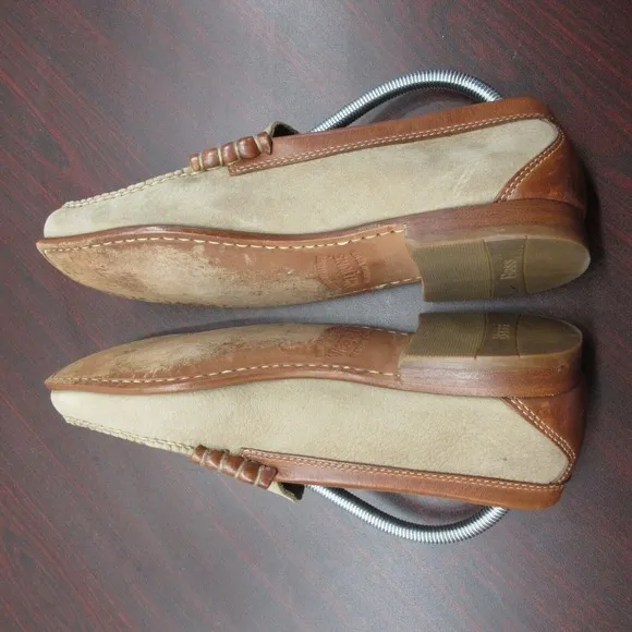 GH Bass Weejuns Penny Loafer Shoes Mens 8.5 Leather Tan Beige Business Slip On