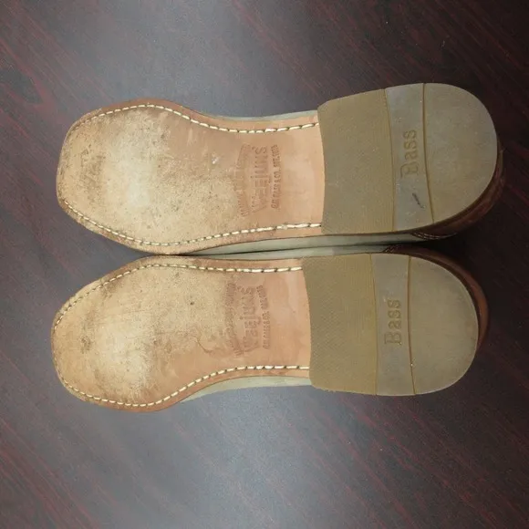 GH Bass Weejuns Penny Loafer Shoes Mens 8.5 Leather Tan Beige Business Slip On