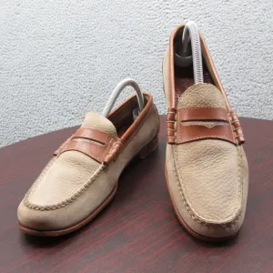 GH Bass Weejuns Penny Loafer Shoes Mens 8.5 Leather Tan Beige Business Slip On
