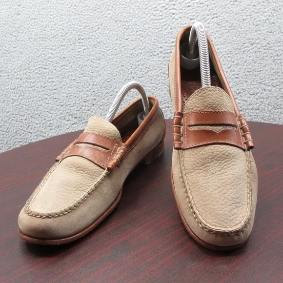GH Bass Weejuns Penny Loafer Shoes Mens 8.5 Leather Tan Beige Business Slip On