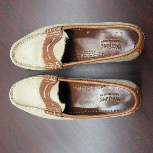 GH Bass Weejuns Penny Loafer Shoes Mens 8.5 Leather Tan Beige Business Slip On