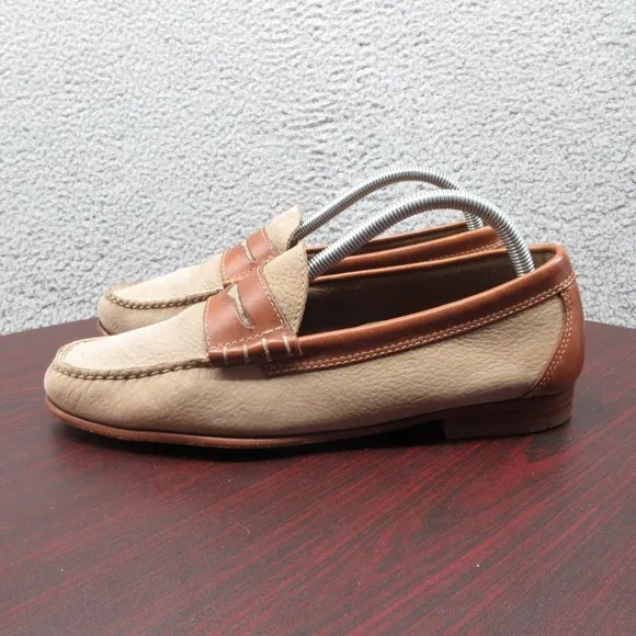 GH Bass Weejuns Penny Loafer Shoes Mens 8.5 Leather Tan Beige Business Slip On