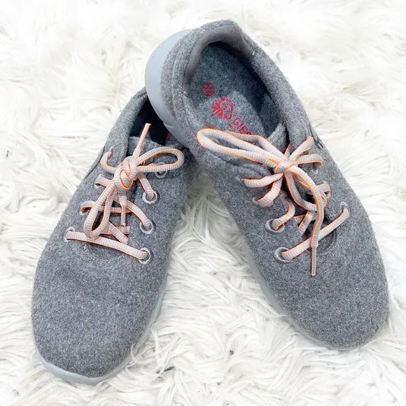 GIESSWEIN Merino Wool Runners Shoes Womens US 8 euro 39 Gray Athletic Lace Up