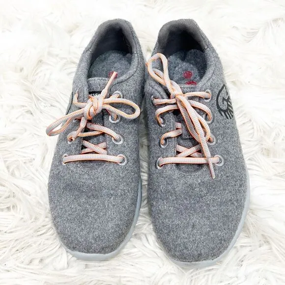 GIESSWEIN Merino Wool Runners Shoes Womens US 8 euro 39 Gray Athletic Lace Up