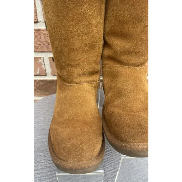 Girl’s Koolaburra By UGG 1096443 Kinslei Tall Chestnut Suede Boots Size 3