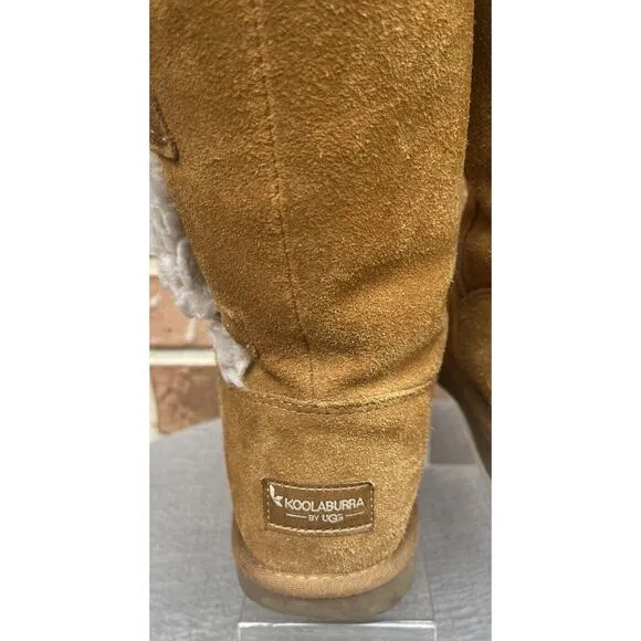 Girl’s Koolaburra By UGG 1096443 Kinslei Tall Chestnut Suede Boots Size 3