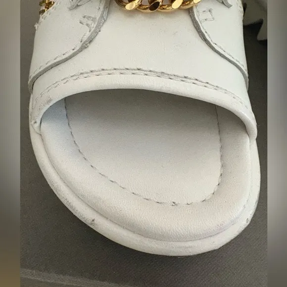 Giuseppe Zanotti white leather Gold Chain White Women's Sandal Sneakers - used