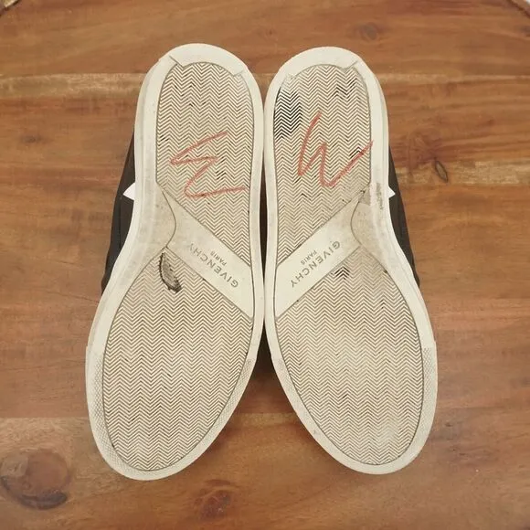 Givenchy Womens Sneakers Slip On Shoes Black White Stars Leather Size 36.5 / 6US