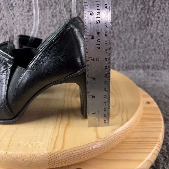 Goffredo Fantini Leather Heels Vintage Y2K Womens Size 6.5 Black Made in Italy