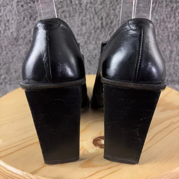 Goffredo Fantini Leather Heels Vintage Y2K Womens Size 6.5 Black Made in Italy