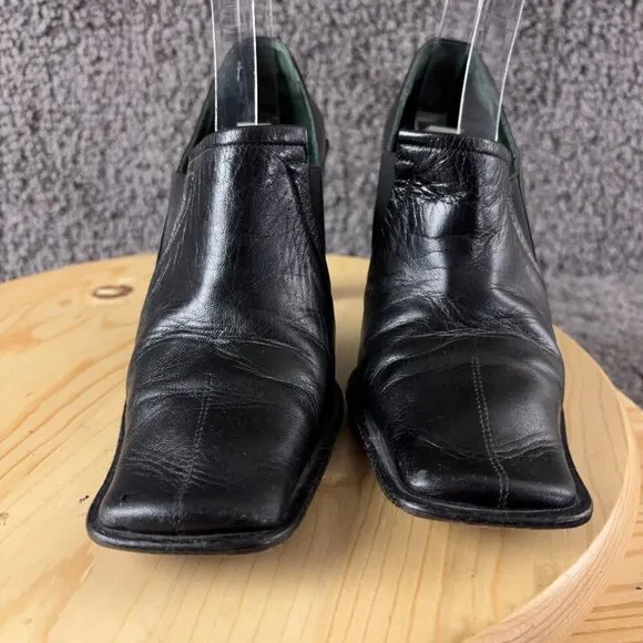 Goffredo Fantini Leather Heels Vintage Y2K Womens Size 6.5 Black Made in Italy