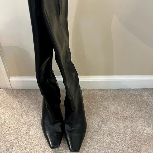 Gorgeous Marc fisher tall black leather boots 6.5