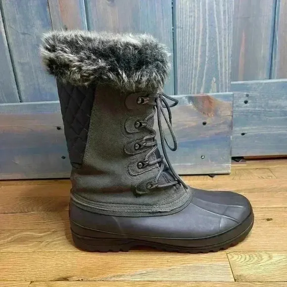 Gray Faux Fur Duck Boots Smith’s Size 11 Women’s Ski Shoes