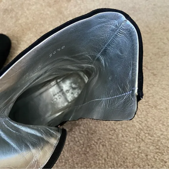 Gucci Short Ankle Boots Black Suede Heel
