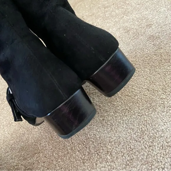 Gucci Short Ankle Boots Black Suede Heel