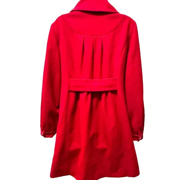 Guess Red Wool Blend Coat Women’s Size Large‎
