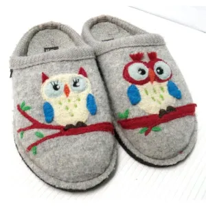 Haflinger Slippers Women 41 OWL Handmade Germany Wool Lined Comfy House Shoes