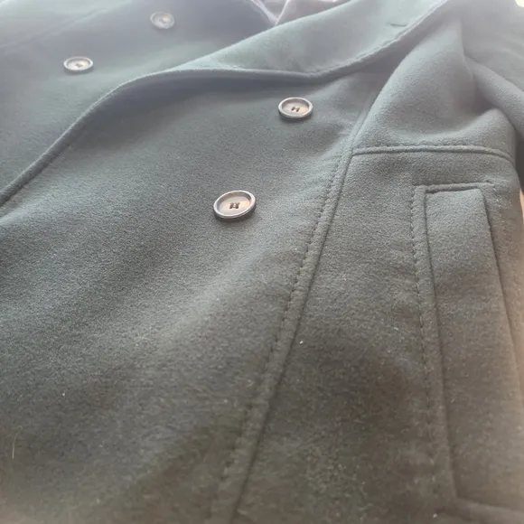 H&amp;M, NWTO BEAUTIFUL Womens size 12, green double breasted high neck collar Coat.
