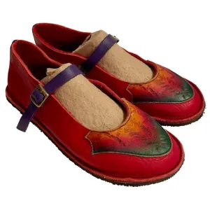 Handmade Tooled Painted Leather Vintage Size 8 Mik Wright