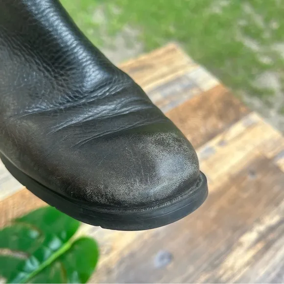 HARLEY DAVIDSON SIZE 7 BLACK LEATHER ANKLE BOOTS
