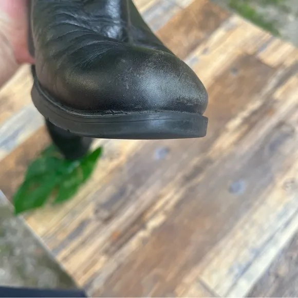 HARLEY DAVIDSON SIZE 7 BLACK LEATHER ANKLE BOOTS