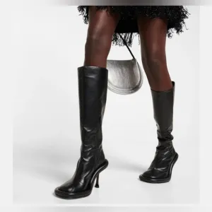 Heel Boots Round Toe Side Zipper Elastic Knee High Sexy Dress Platform Stretch