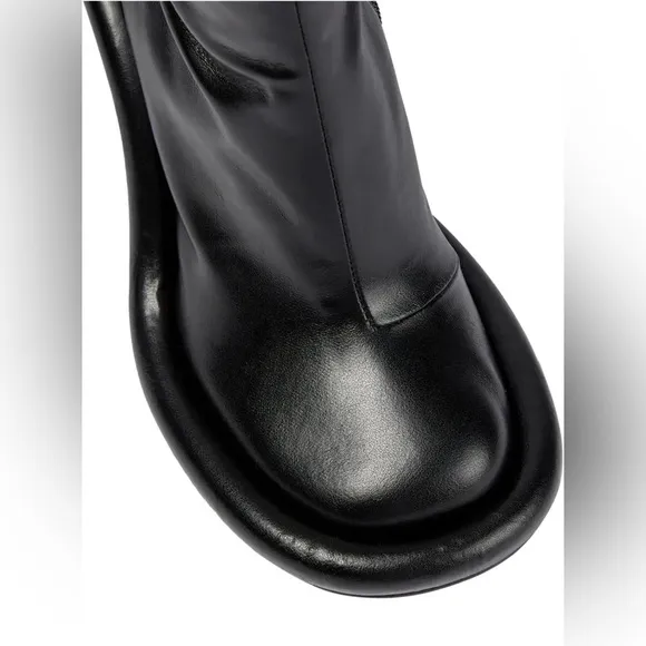 Heel Boots Round Toe Side Zipper Elastic Knee High Sexy Dress Platform Stretch
