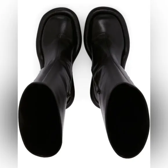 Heel Boots Round Toe Side Zipper Elastic Knee High Sexy Dress Platform Stretch