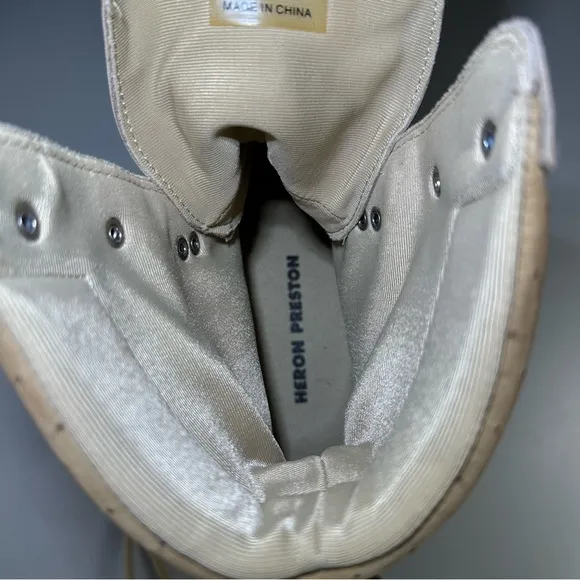 Heron Preston Beige Military Combat Boots