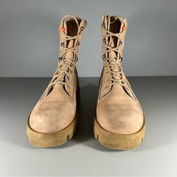 Heron Preston Beige Military Combat Boots