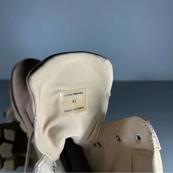 Heron Preston Beige Military Combat Boots