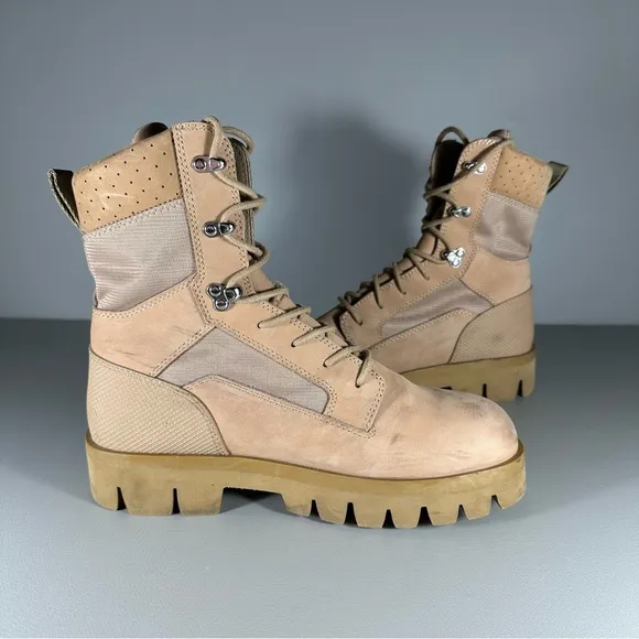 Heron Preston Beige Military Combat Boots