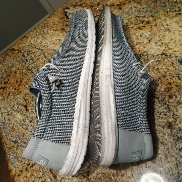 Hey Dude Wally Sox Stitch Ice Gray Green Slip-On Casual Comfort Shoes Mens Sz 14