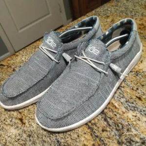 Hey Dude Wally Sox Stitch Ice Gray Green Slip-On Casual Comfort Shoes Mens Sz 14