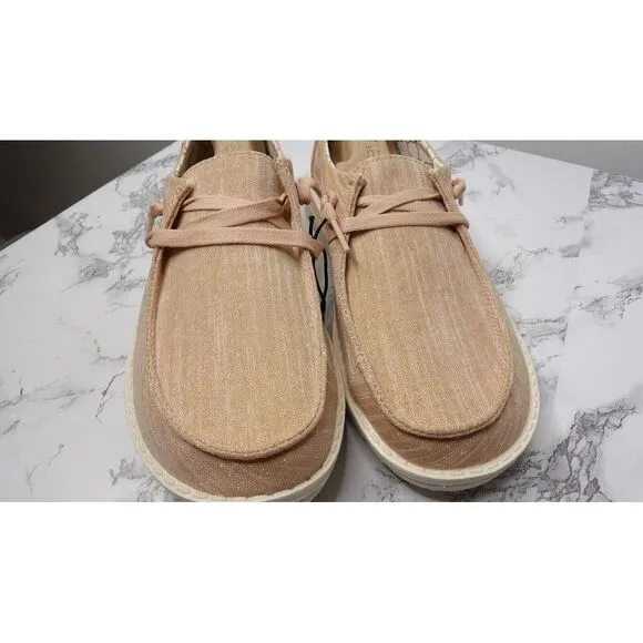 Hey Dude Wendy Comfort Shoes Sparkling Rose Gold Pink Womens‎ US Size 6