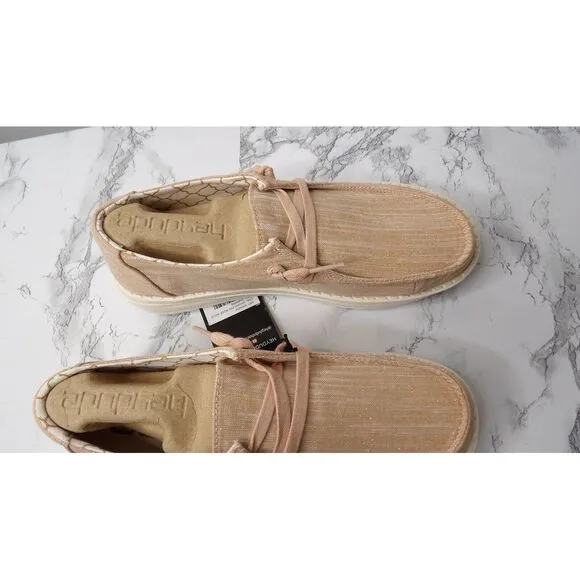 Hey Dude Wendy Comfort Shoes Sparkling Rose Gold Pink Womens‎ US Size 6