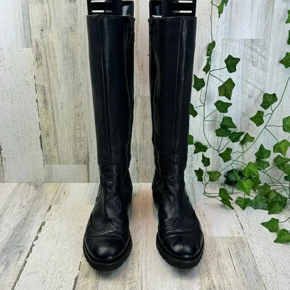 hōgl leather tall black boots size 3.5