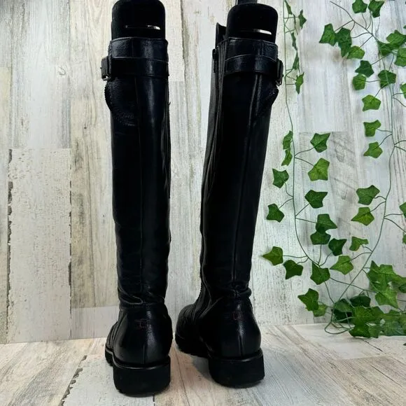 hōgl leather tall black boots size 3.5