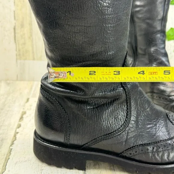 hōgl leather tall black boots size 3.5