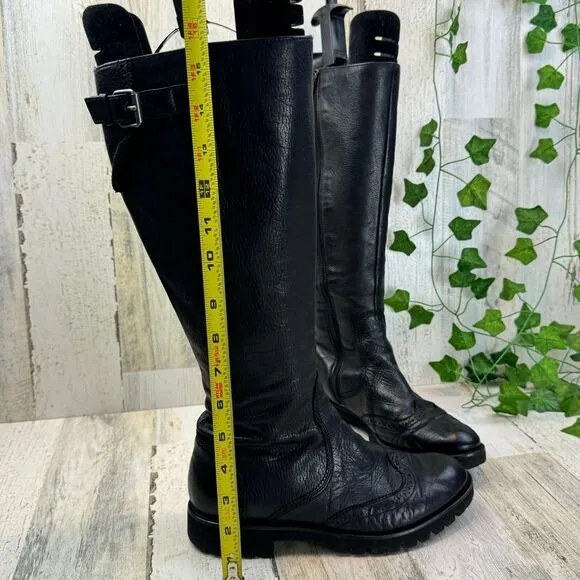 hōgl leather tall black boots size 3.5