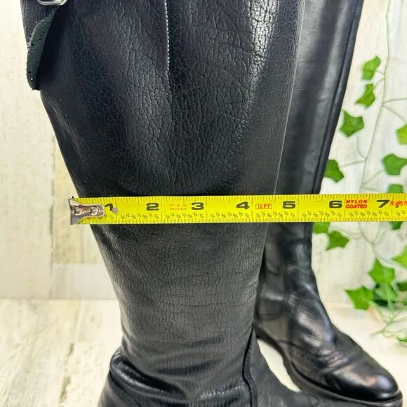 hōgl leather tall black boots size 3.5